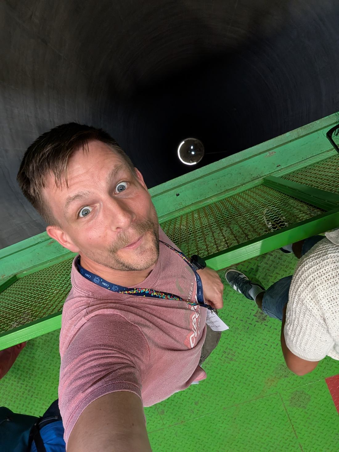 Dennis Schlippert at the top of the PX46 shaft